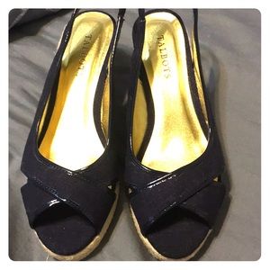 New Navy Blue Talbots Wedge Sandals